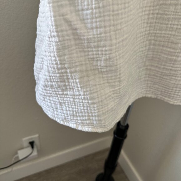 Aritzia Little Moon Gauzed Cotton Mini Dress Short Sleeve Minimalist White M - Picture 10 of 13